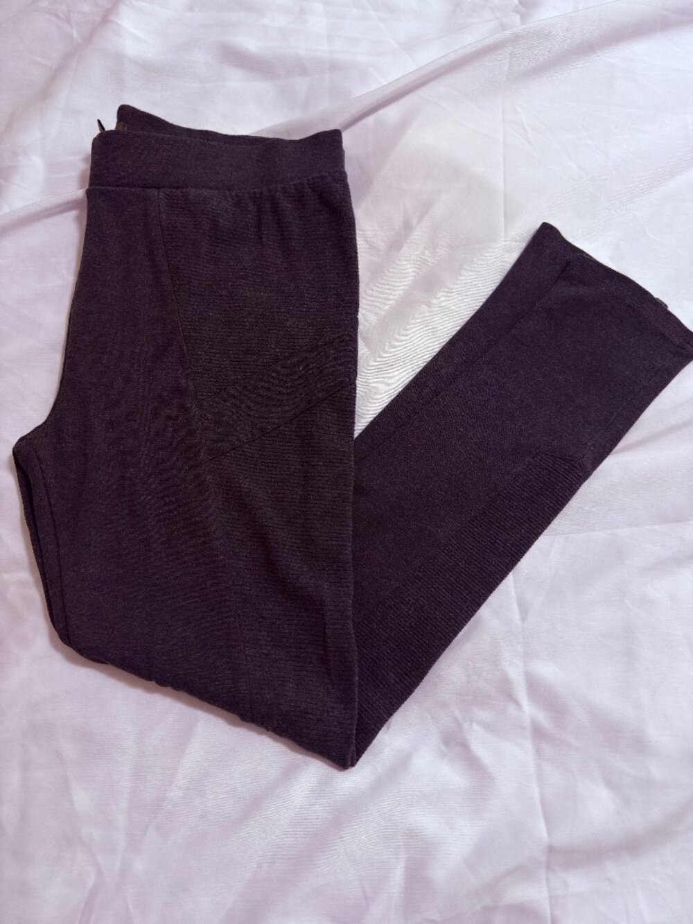 Cortefiel Woman Charcoal Grey Moto Leggings Size 8